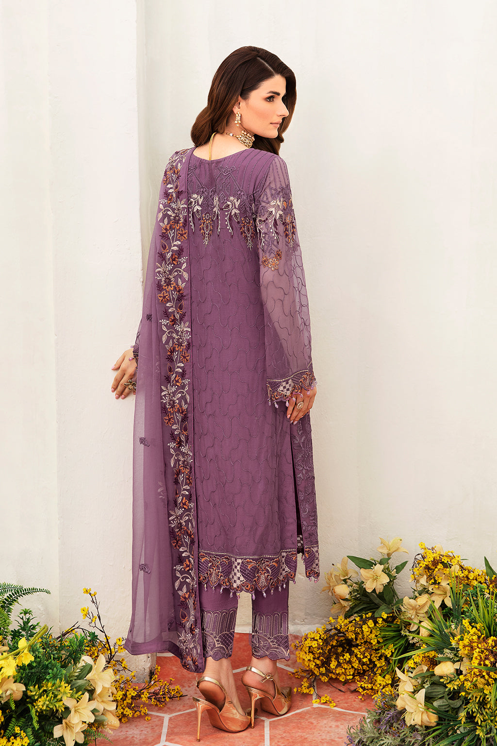 Pakistani chiffon embroidered clearance suits