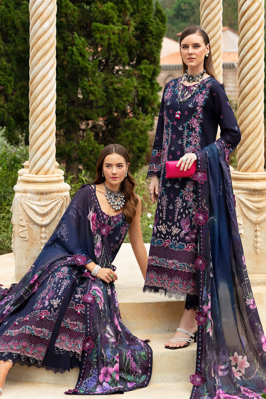 DEEP BLUE-3PC LAWN EMBROIDERED SUIT-Z-803
