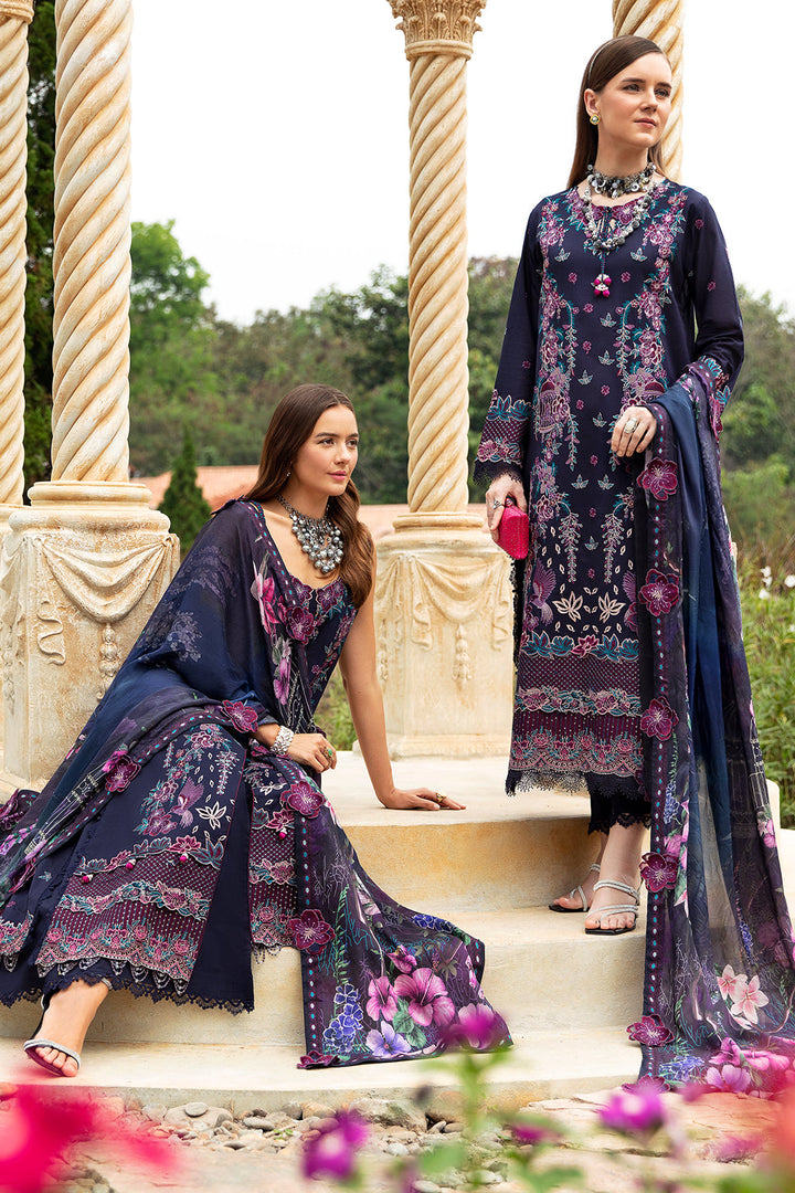 DEEP BLUE-3PC LAWN EMBROIDERED SUIT-Z-803