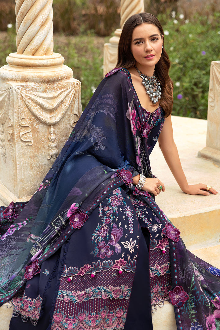 DEEP BLUE-3PC LAWN EMBROIDERED SUIT-Z-803