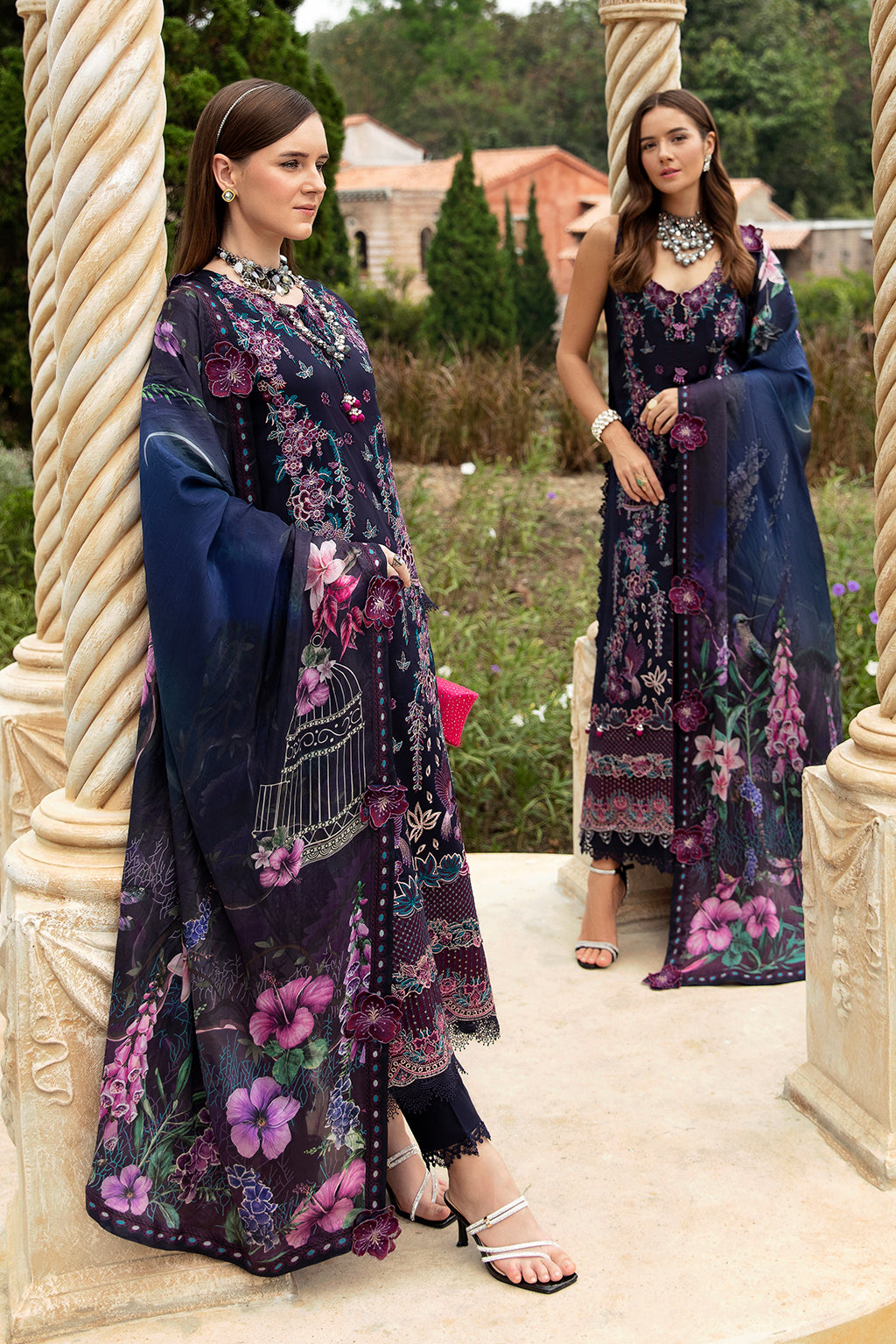 DEEP BLUE-3PC LAWN EMBROIDERED SUIT-Z-803