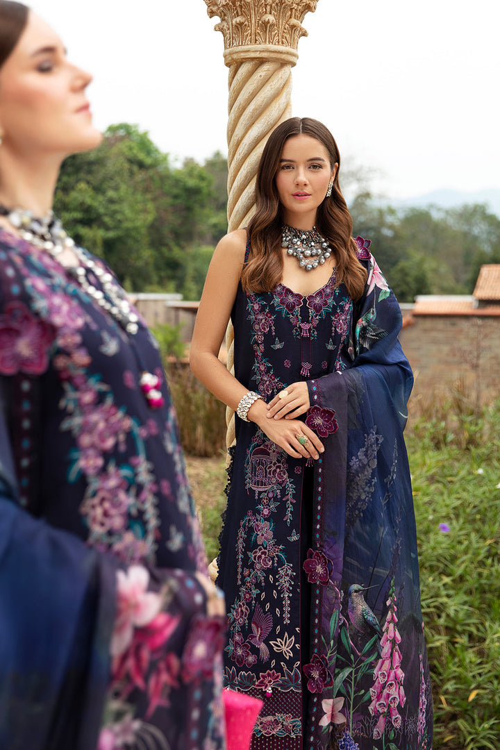 DEEP BLUE-3PC LAWN EMBROIDERED SUIT-Z-803