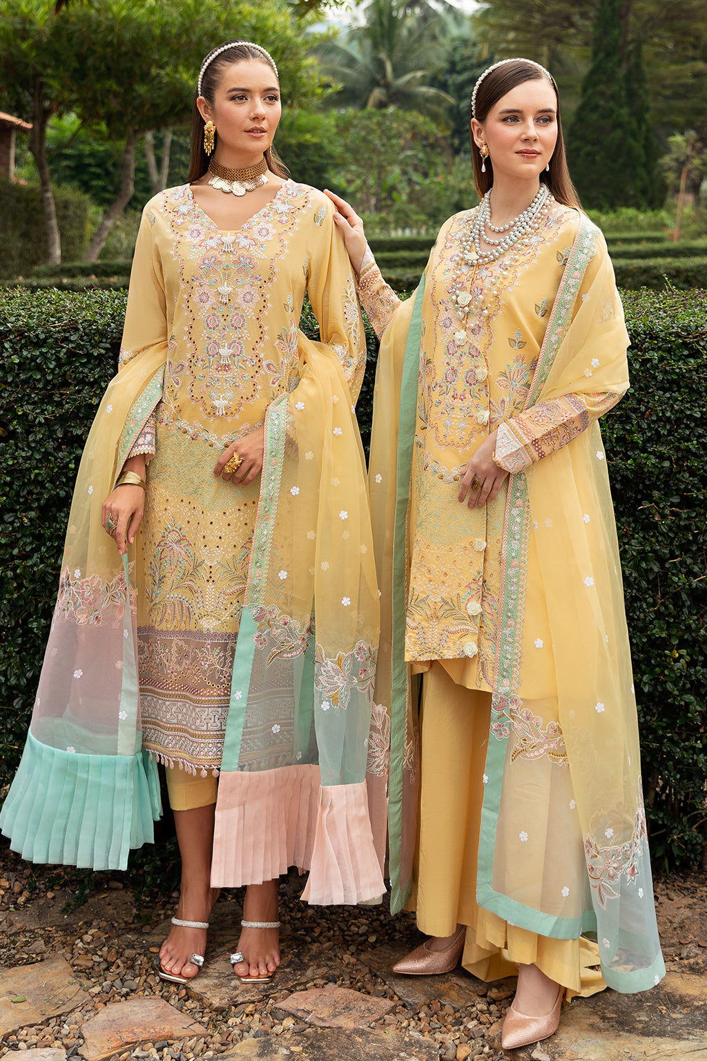 MELLOW YELLOW-3PC LAWN EMBROIDERED SUIT-Z-806