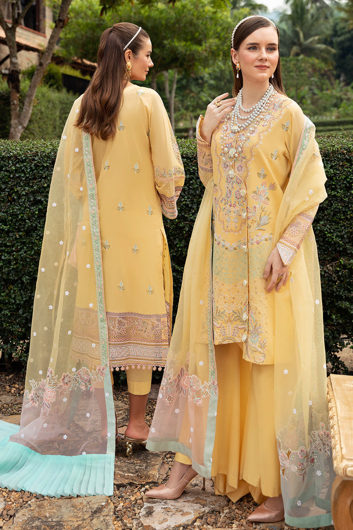 MELLOW YELLOW-3PC LAWN EMBROIDERED SUIT-Z-806