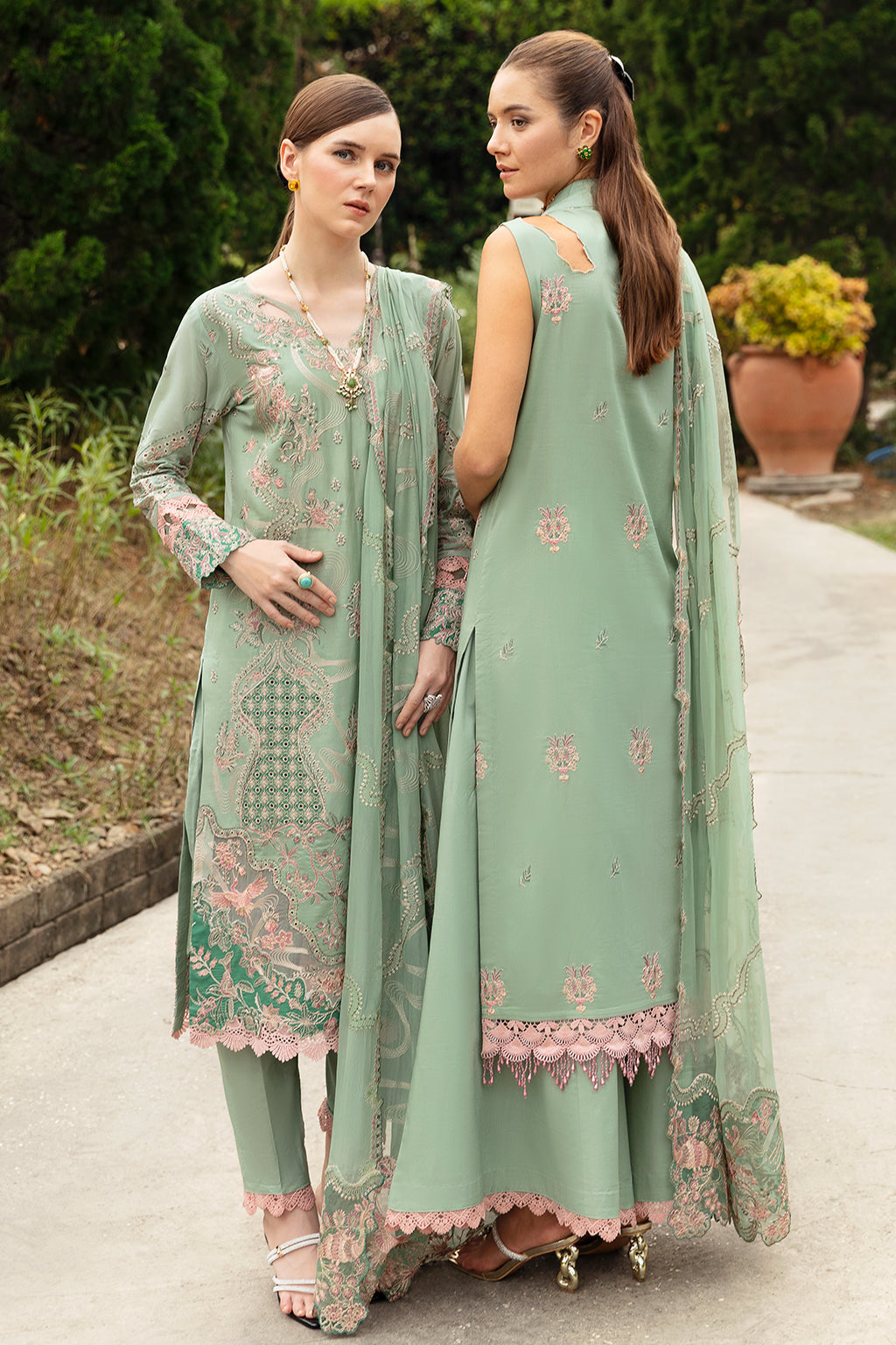 PASTEL GREEN-3PC LAWN EMBROIDERED SUIT-Z-808