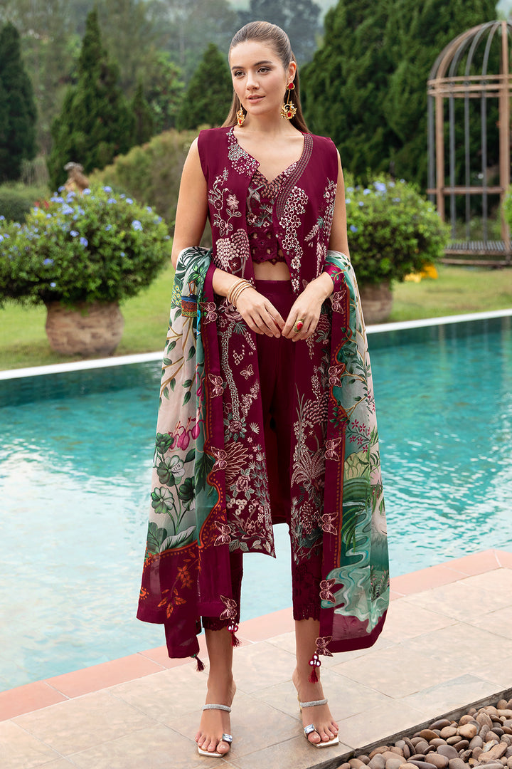 Crimson glow-3PC LAWN EMBROIDERED SUIT-Z-802