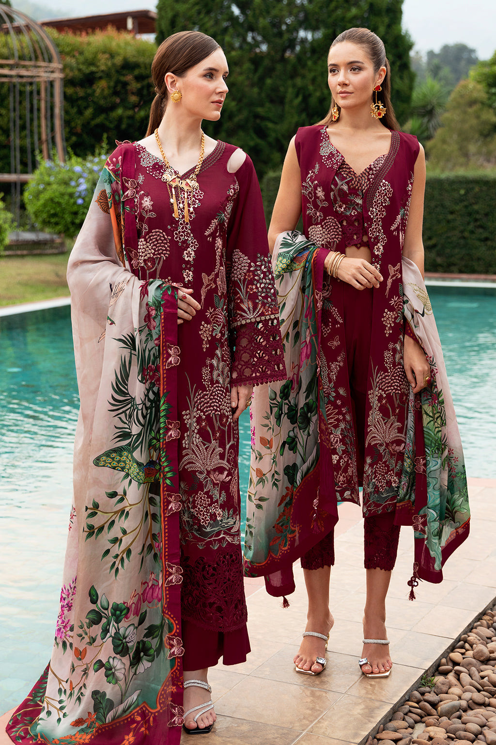 Crimson glow-3PC LAWN EMBROIDERED SUIT-Z-802