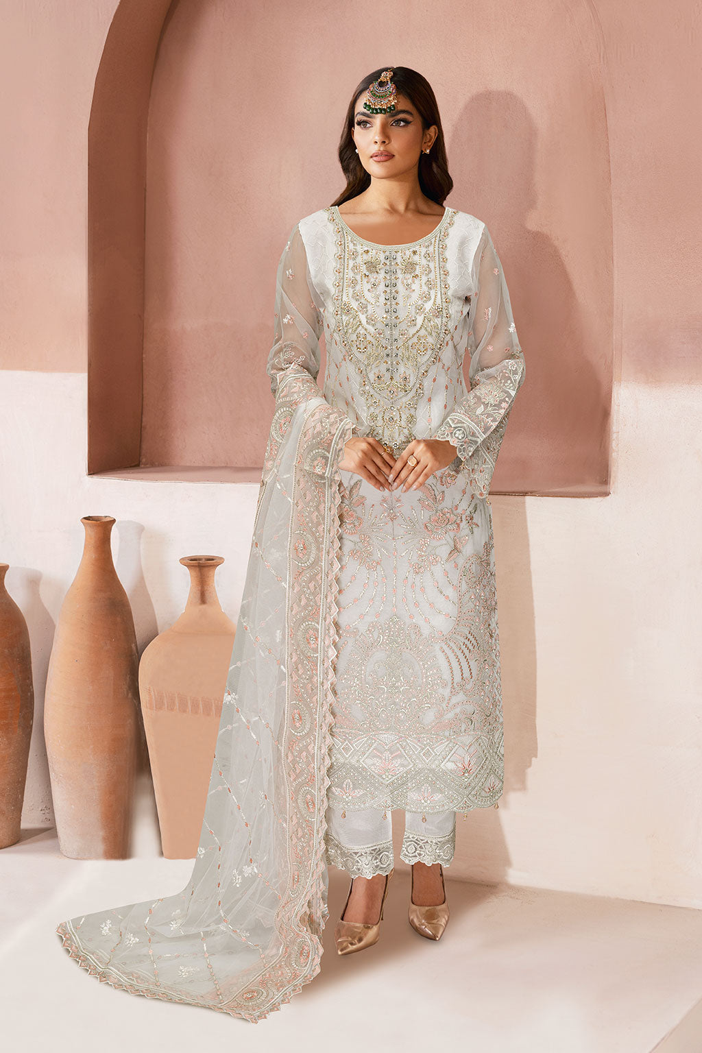 pakistani organza dresses 2018 Organza Embroidered Dresses for Women in Pakistan Ramsha