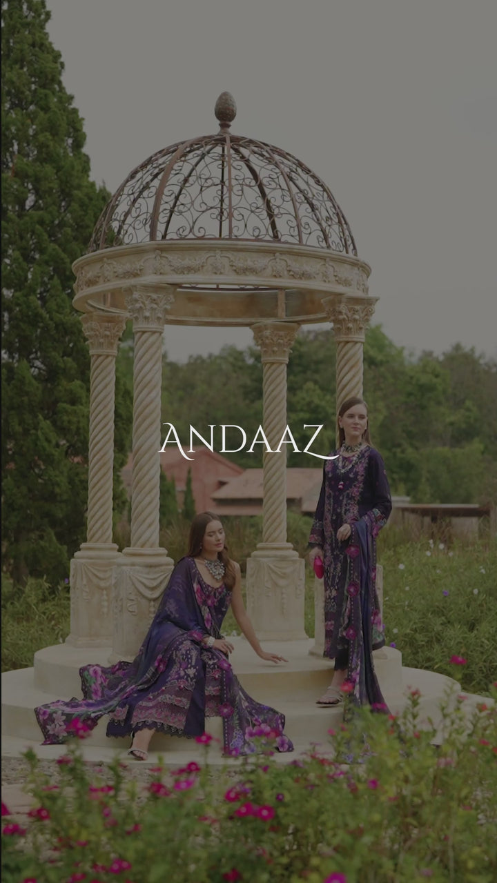 DEEP BLUE-3PC LAWN EMBROIDERED SUIT-Z-803